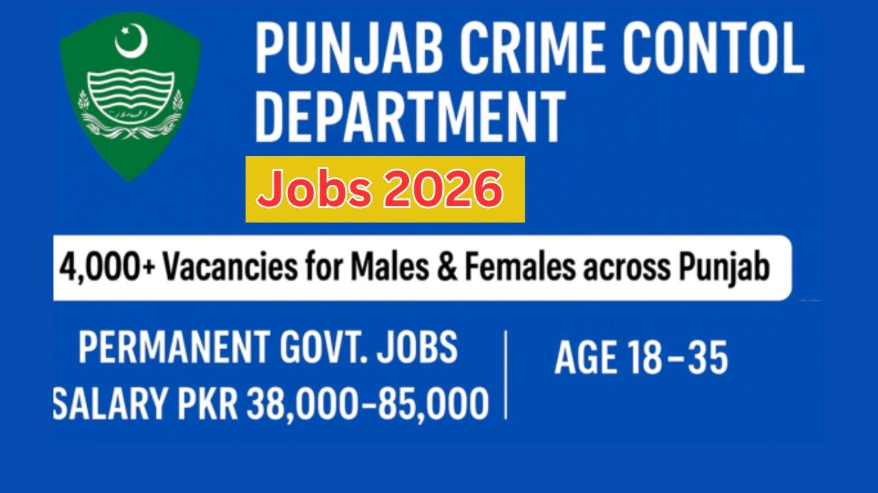 Punjab Crime Control Department CCD Jobs 2026